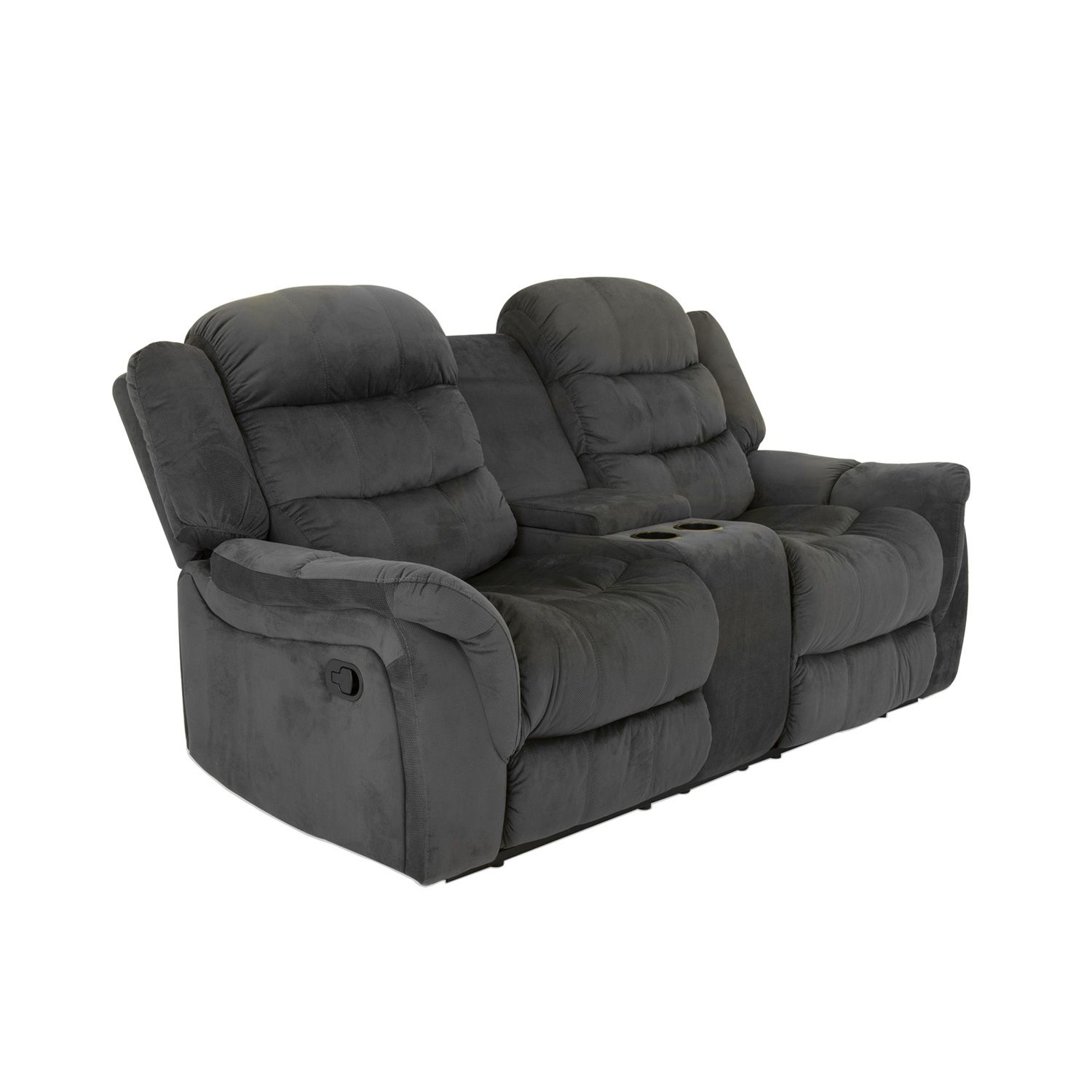 Sofa Reclinable 2 Puestos Alamo Microfibra Poland Gris