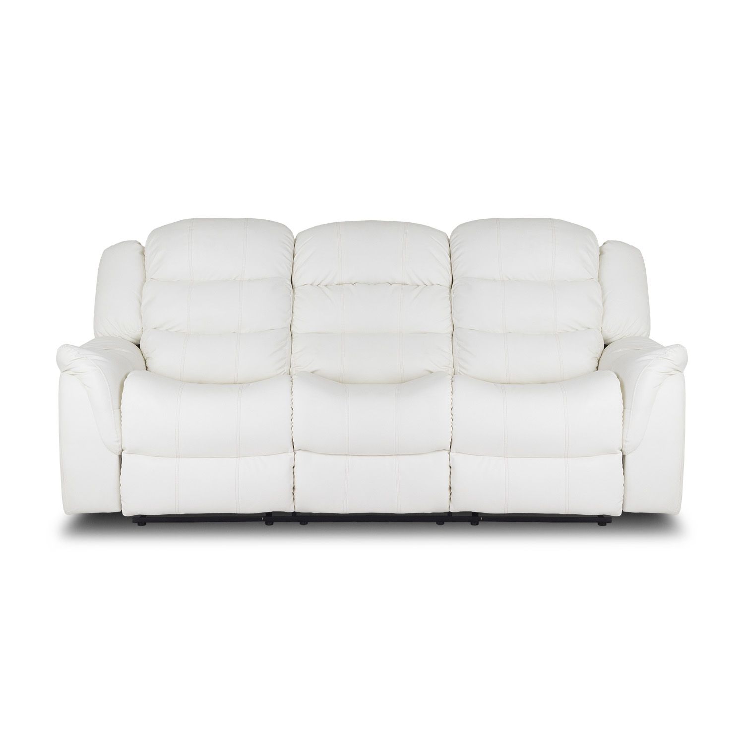 Sofa Reclinable 3 Puestos Alamo Eurocuero Grain Blanco* | Muebles Jamar