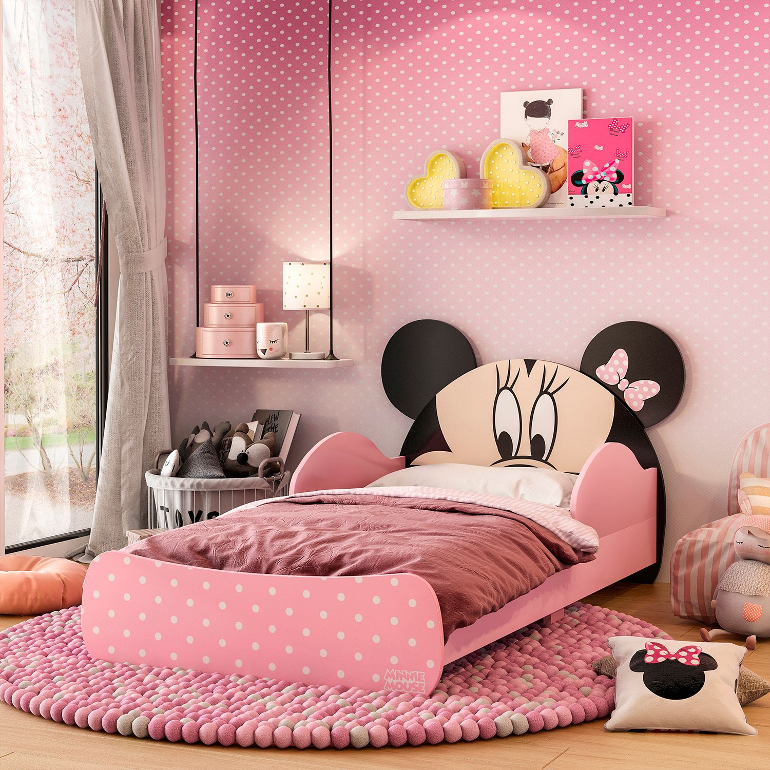 Cama Infantil 1,00 Disney Minnie Rosado