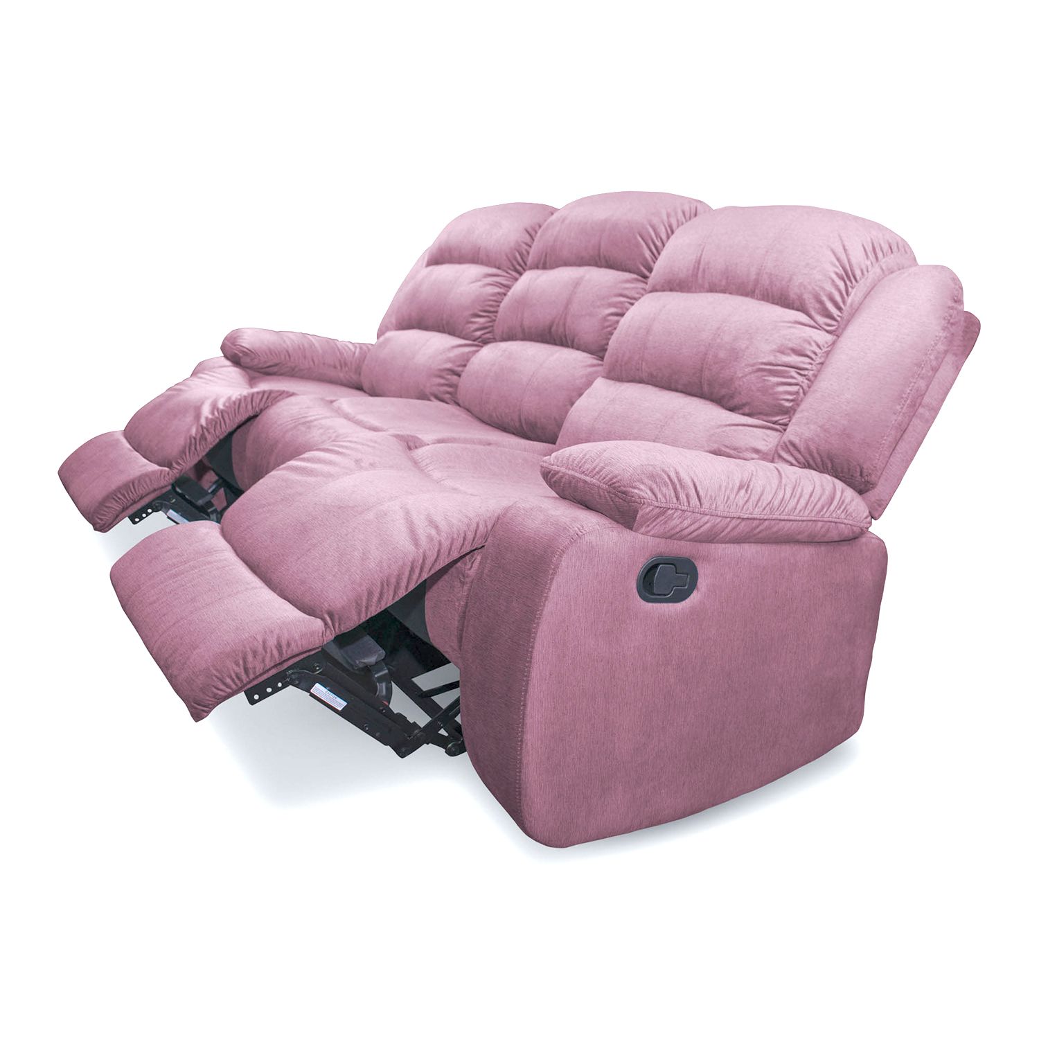 Sófa Reclinable 3 Puestos Nico Microfibra Rosa